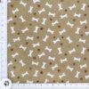 Dog Bones-Mocha Print Fabric by the Yard is a colection of white bones and multi colored stars on a Mocha background of all cotton fabric/44" wide. Manufactured by Kanvas Studios.