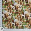 Alpacas Gathering Print Fabric is a collection of Alpacas gathered in an open field backgound on all cotton fabric/44" wide, by Elizabeth's Studio
