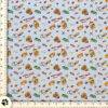 Dog Leashes, dog bowls, treats amd collars are printed onto light blue Al Cotton fabric by Cloth Works